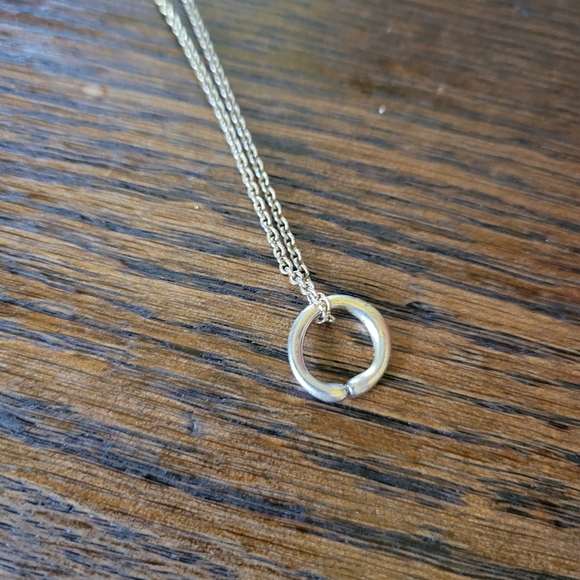 Madewell Necklace Organic Open Circle TARNISHED FADED - Picture 2 of 5